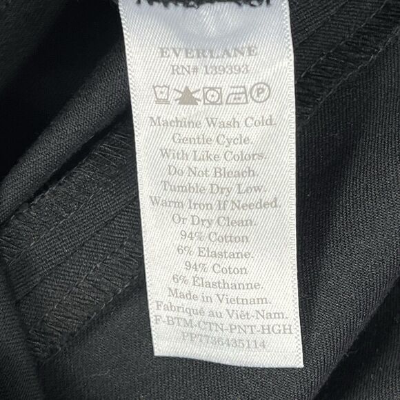 Everlane The Side-Zip Black Flat Front  Cotton Stretch Ankle Crop Pants Women 4 - Picture 8 of 9